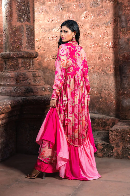 Floral Bloom Chinnon Anarkali Set