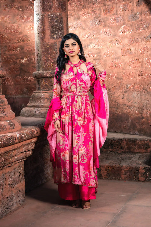 Floral Bloom Chinnon Anarkali Set