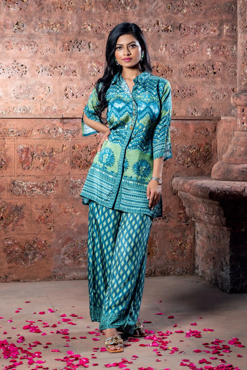 Rajasthani Blue & Green Co-Ord Set