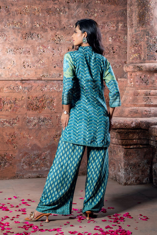 Rajasthani Blue & Green Co-Ord Set