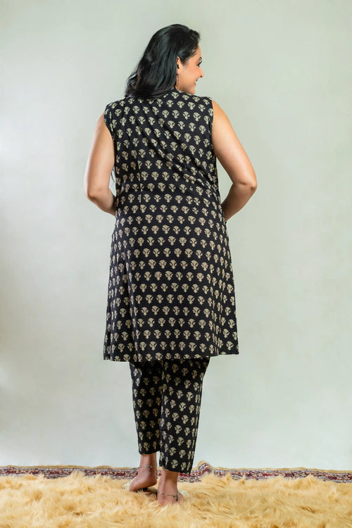 Black Color Bagru Print Co-ord Set