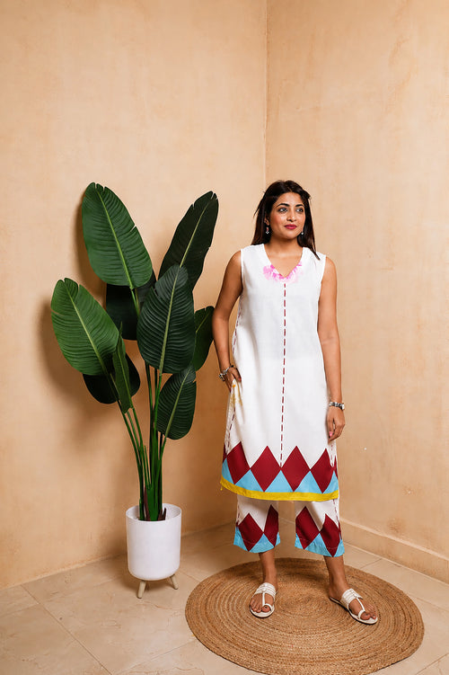 Manjari - Linen Blend Cotton Kurta Set