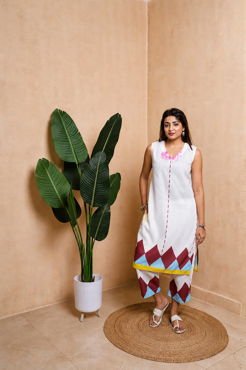 Manjari - Linen Blend Cotton Kurta Set
