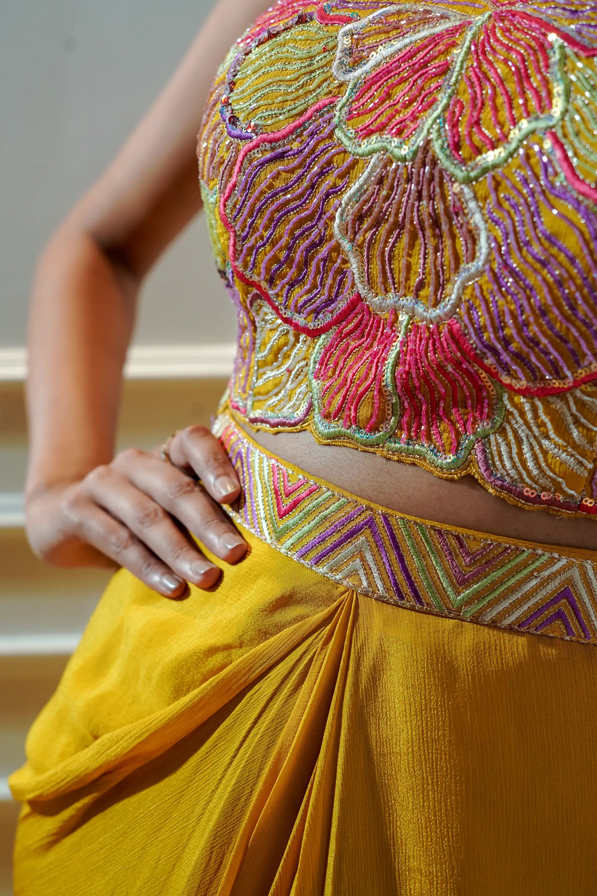 Mustard Yellow Indo Western Dress. labelpurkhin Mustard Yellow Indo Western Dress. labelpurkhin