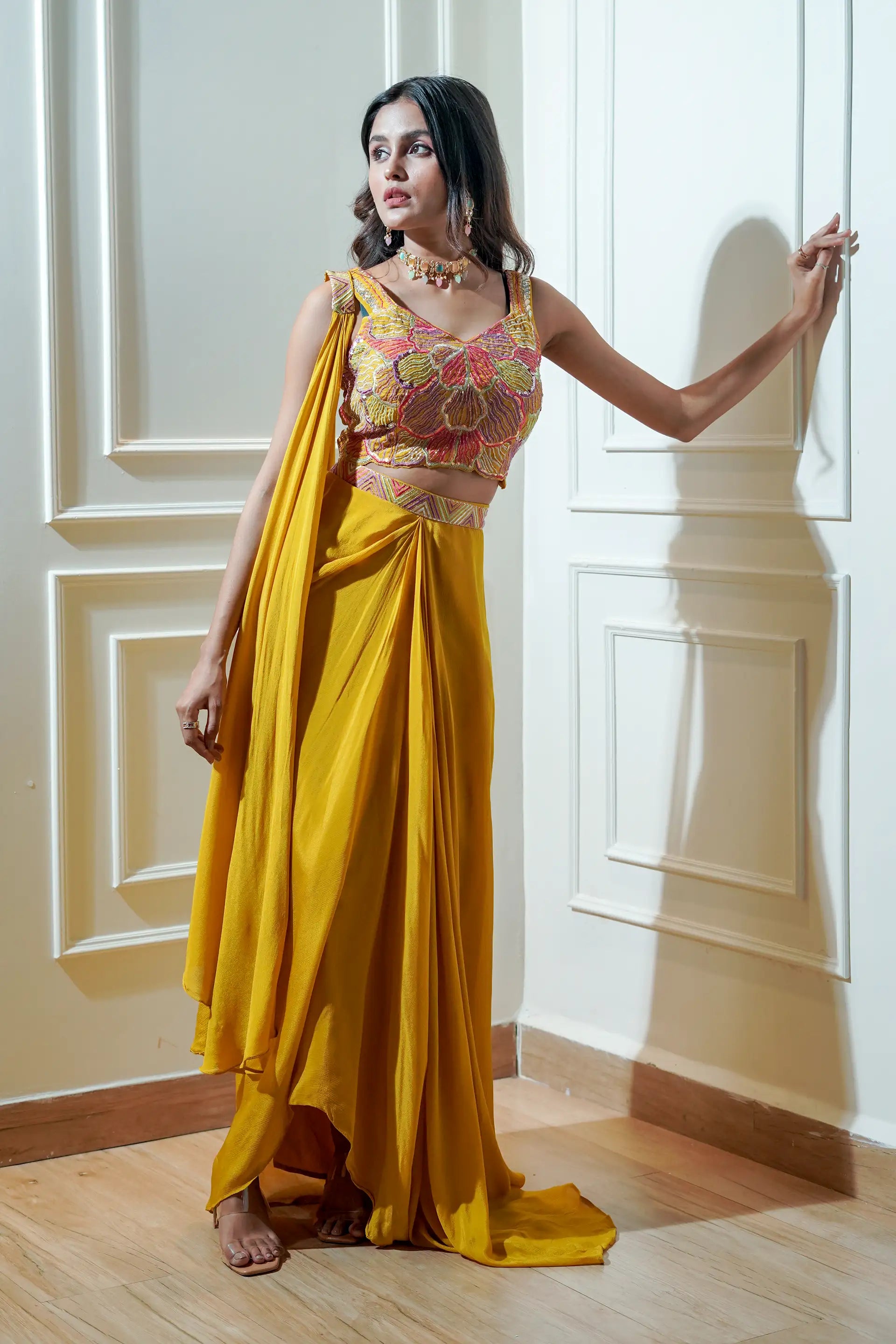 Mustard Yellow Indo Western Dress. labelpurkhin Mustard Yellow Indo Western Dress. labelpurkhin