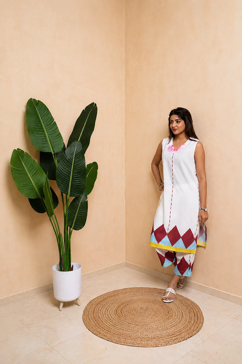 Manjari - Linen Blend Cotton Kurta Set