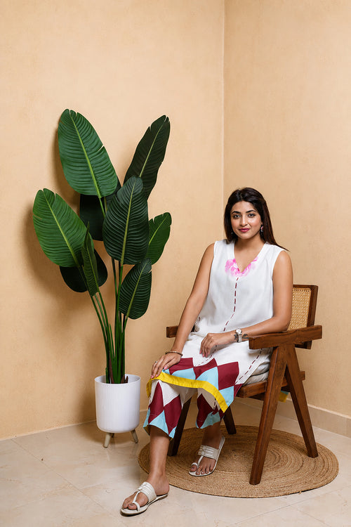 Manjari - Linen Blend Cotton Kurta Set
