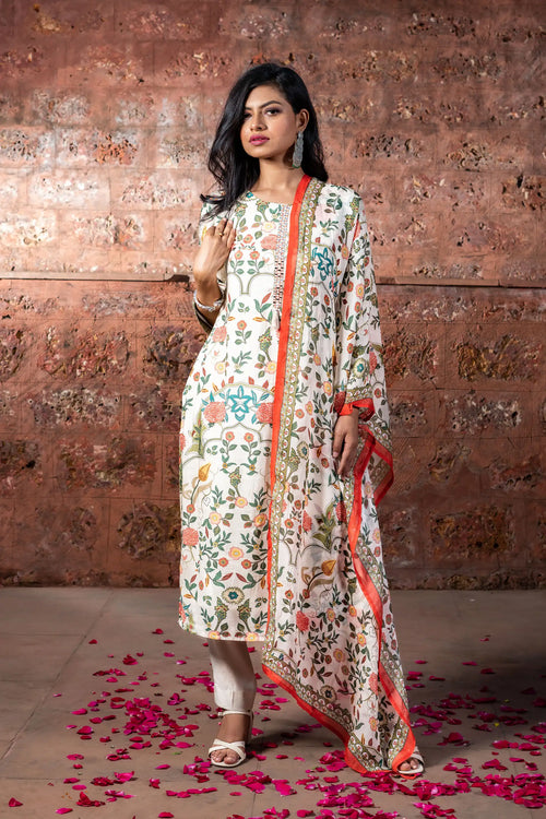 Floral Bloom Muslin Suit Set