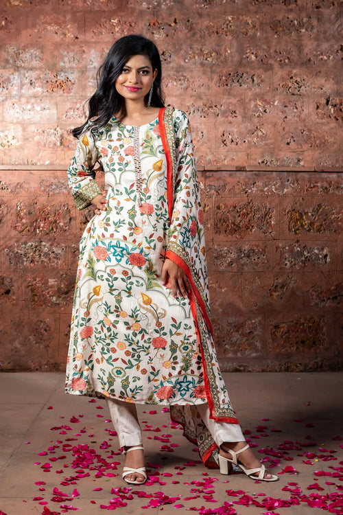 Floral Bloom Muslin Suit Set