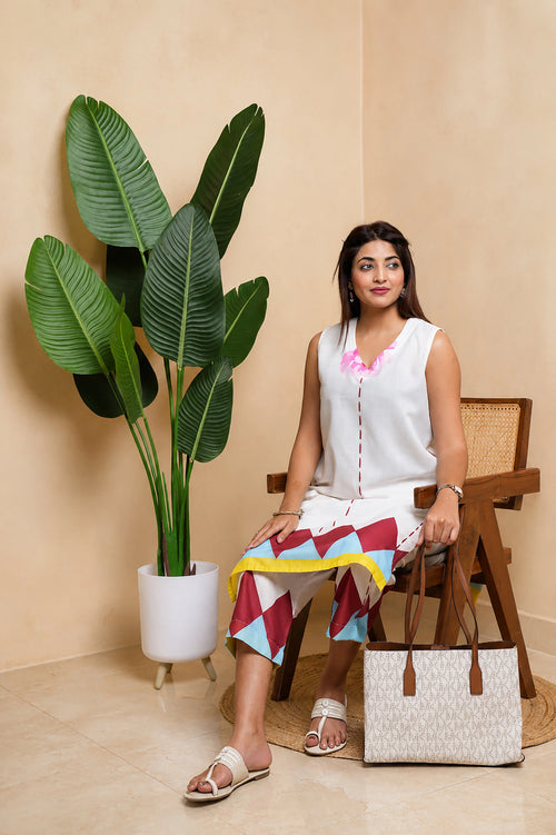 Manjari - Linen Blend Cotton Kurta Set
