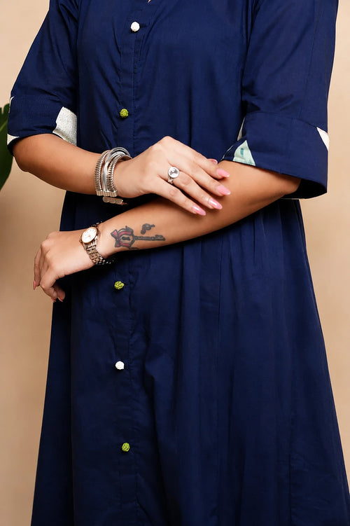 Aura – Blue A-Line Kurta Set