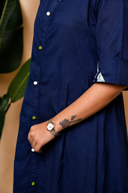 Aura – Blue A-Line Kurta Set
