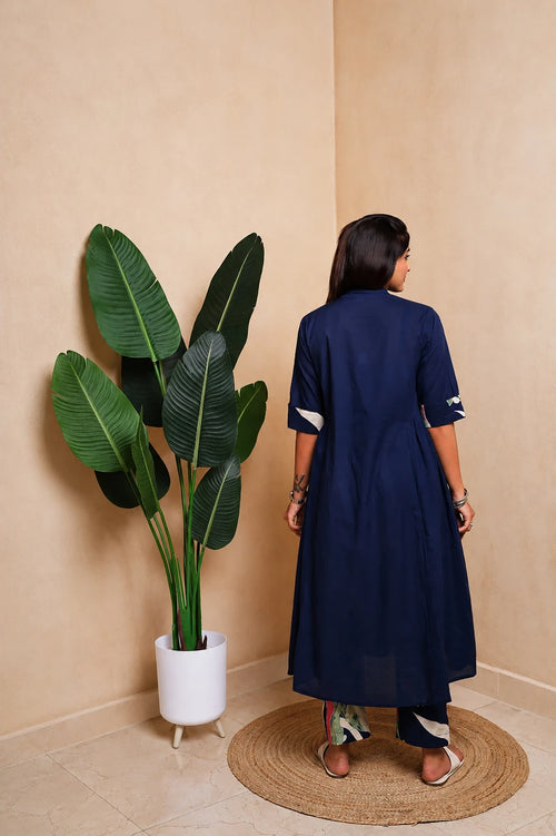 Aura – Blue A-Line Kurta Set