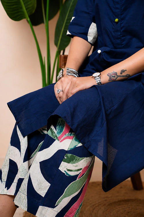 Aura – Blue A-Line Kurta Set