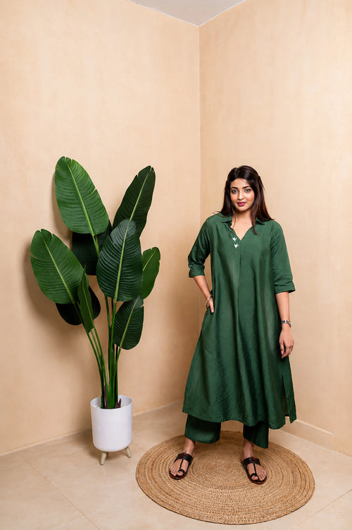 Vihang – Earth Green Kurta Set