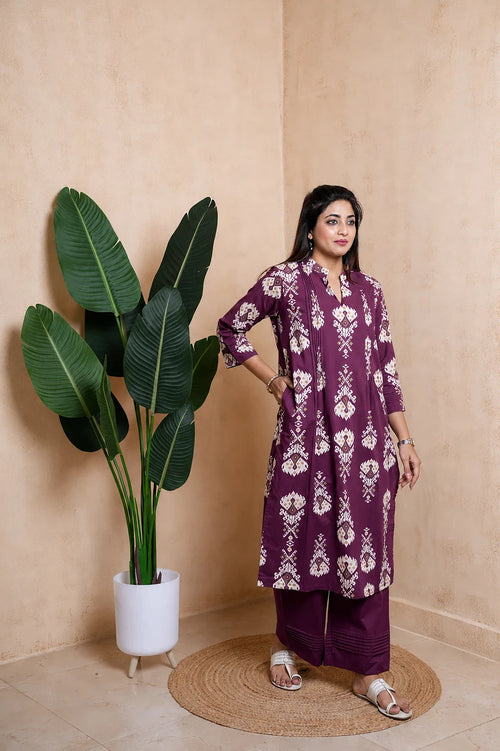 Aura – Wine Kurta Set
