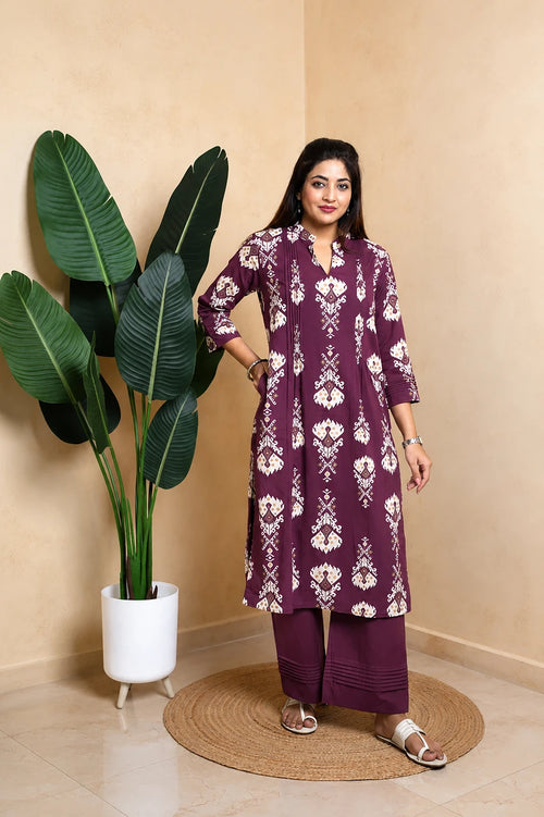 Aura – Wine Kurta Set