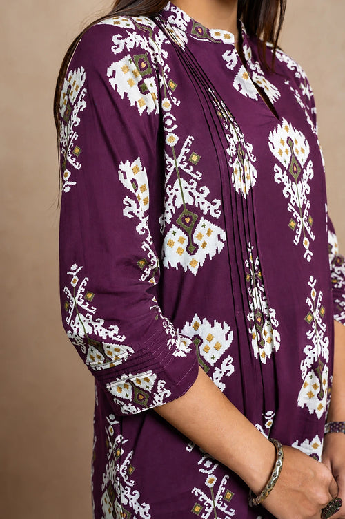 Aura – Wine Kurta Set