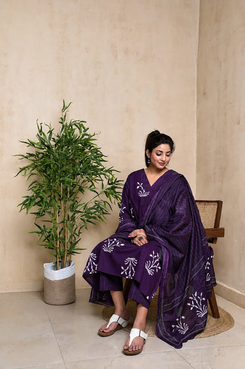 Aura – Purple Kurta Set