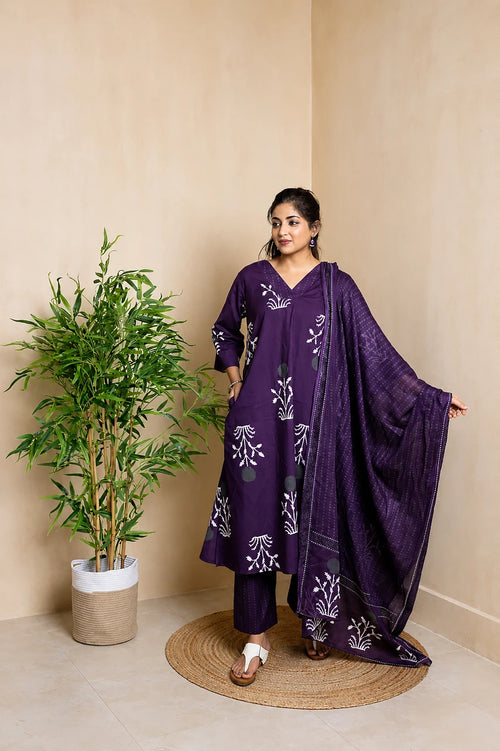 Aura – Purple Kurta Set