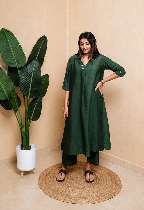 Vihang – Earth Green Kurta Set