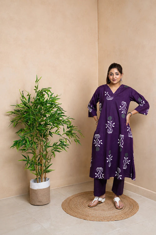 Aura – Purple Kurta Set