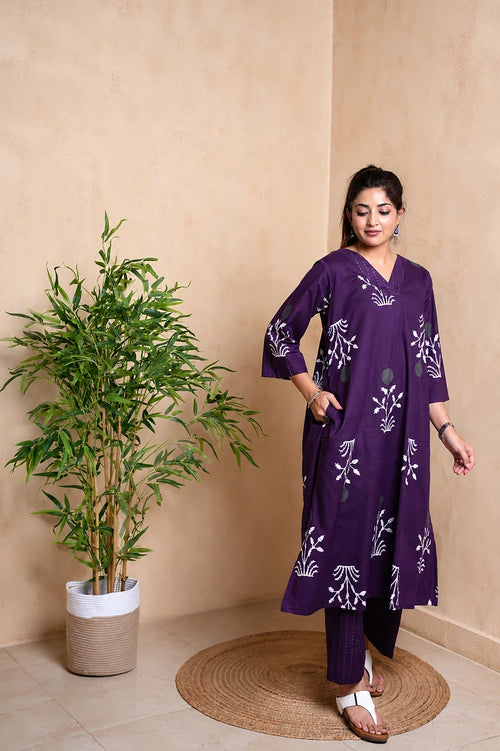 Aura – Purple Kurta Set