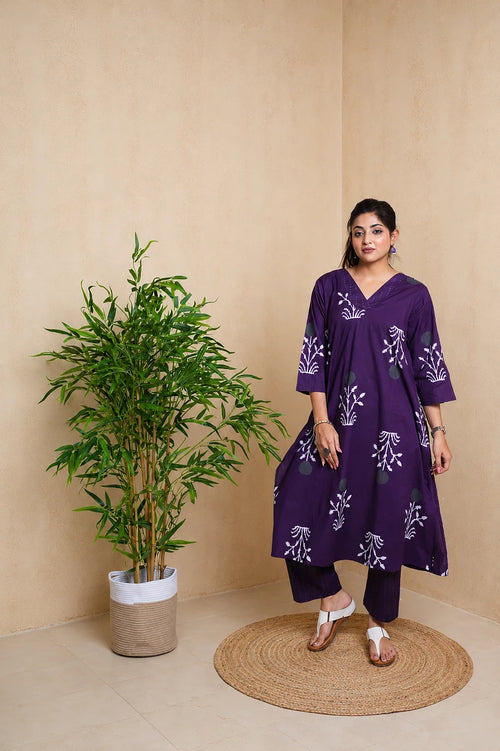 Aura – Purple Kurta Set