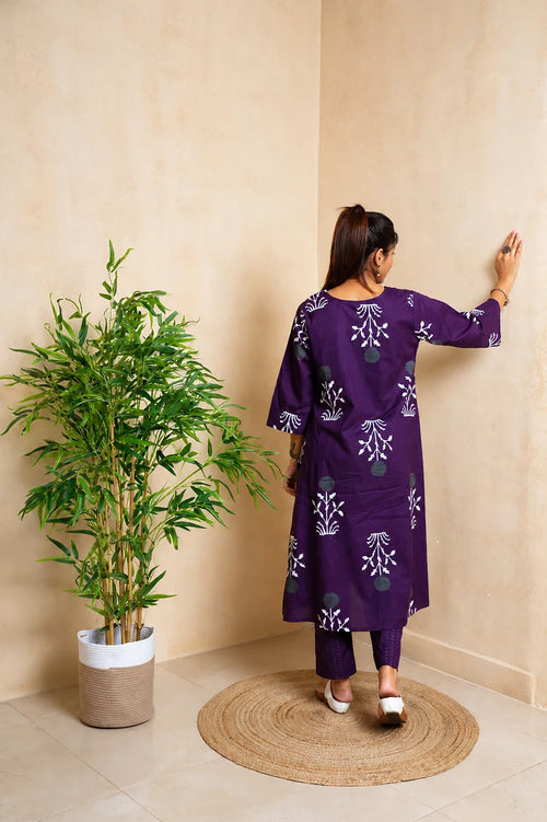 Aura – Purple Kurta Set
