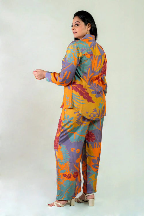 Multicolor Muslin Borneo Print Co-ord Set