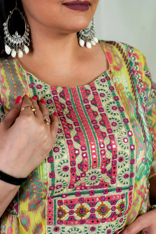 Neon Green Banjara Co-ord Set