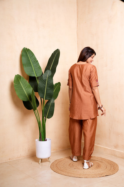 Tamra – Metallic Mustard Co-ord Set
