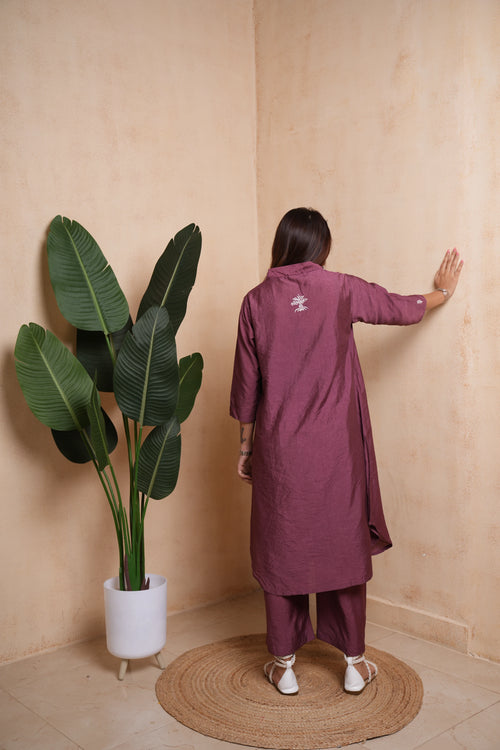 Vriksha- Lavender Color Blended Viscose Kurta Set