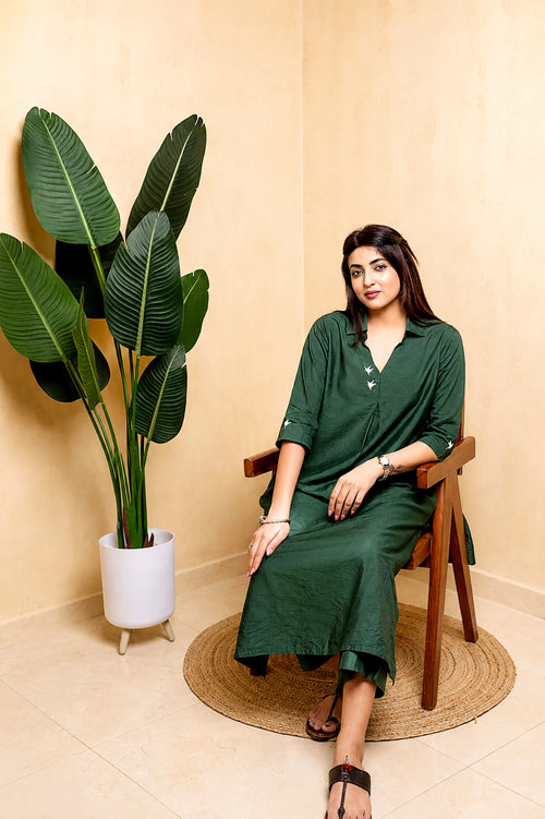 Vihang – Earth Green Kurta Set